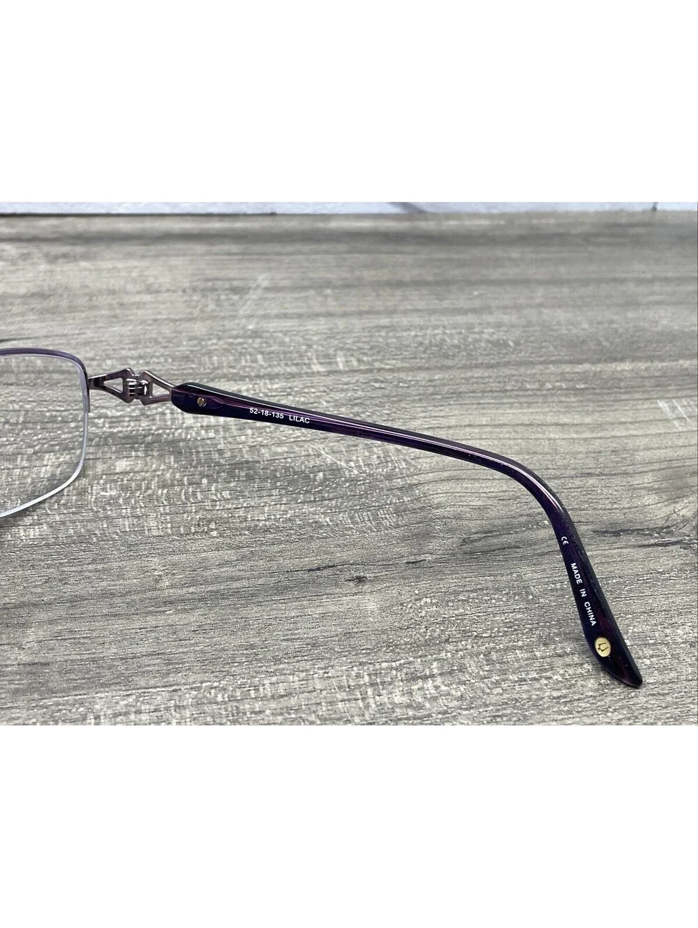 Bulova Avignon Womens Eyeglass Frames Lilac Purple 52-18-135 Metal Half Rim